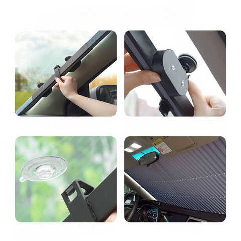 Pare-Soleil Rétractable pour Voitures, Rideau de Pare-Brise pour Protection Contre Les UV d'Été
