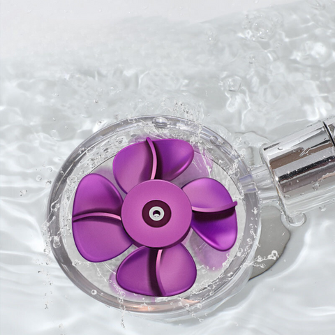 Pomme de Douche à Ventilateur Rotatif Turbo 360 degrés, Haute Pression Économie d'eau