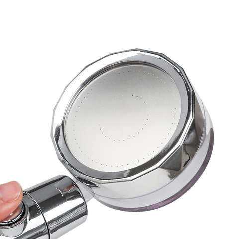 Pomme de Douche à Ventilateur Rotatif Turbo 360 degrés, Haute Pression Économie d'eau