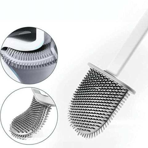 Brosse de Toilette en Silicone avec support