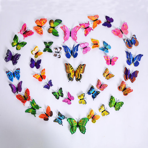 12 Pièces Autocollants Papillons 3D pour décoration