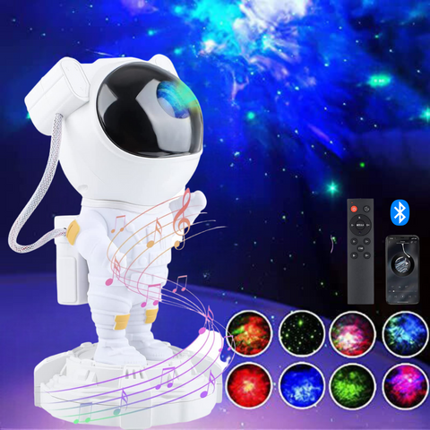 Projecteur de Lumière d'astronaute, Haut-Parleur de Musique Bluetooth, Projecteur d'étoile Galaxy
