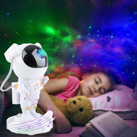 Projecteur de Lumière d'astronaute, Haut-Parleur de Musique Bluetooth, Projecteur d'étoile Galaxy