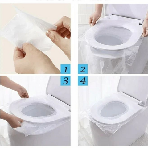 Couvercles de siège de toilette jetables en plastique de 50 paquets