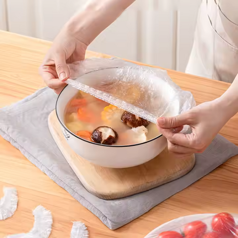 100 pièces couvercles alimentaires réutilisables  en plastique