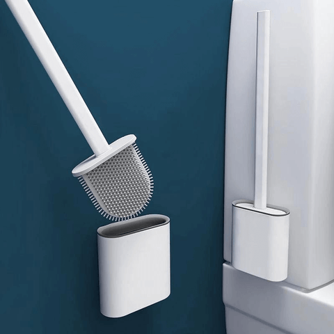 Brosse de Toilette en Silicone avec support