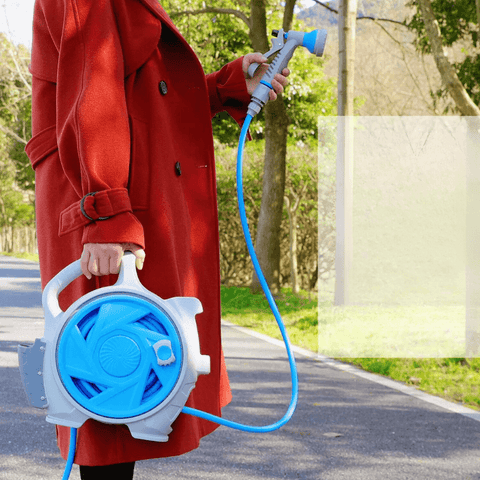 Chariot À Bobine De Tuyau D'arrosage Portable, Ensemble De Pistolet De Pulvérisation D'eau, Pour Jardin Et Voiture