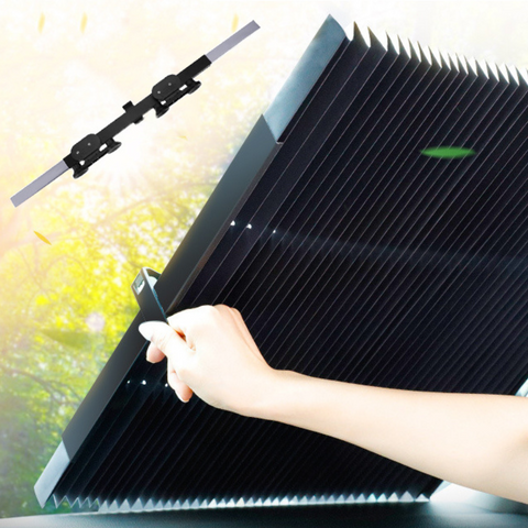 Pare-Soleil Rétractable pour Voitures, Rideau de Pare-Brise pour Protection Contre Les UV d'Été