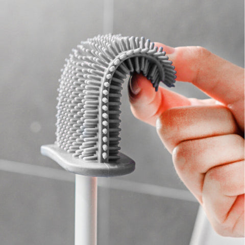 Brosse de Toilette en Silicone avec support