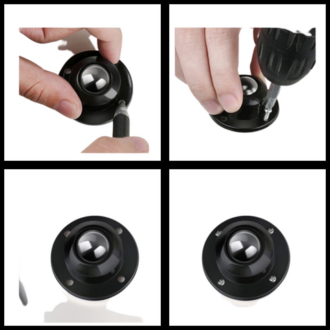 4 Pièces de Mini Roues Pivotantes Auto-Adhésives en Acier Inoxydable